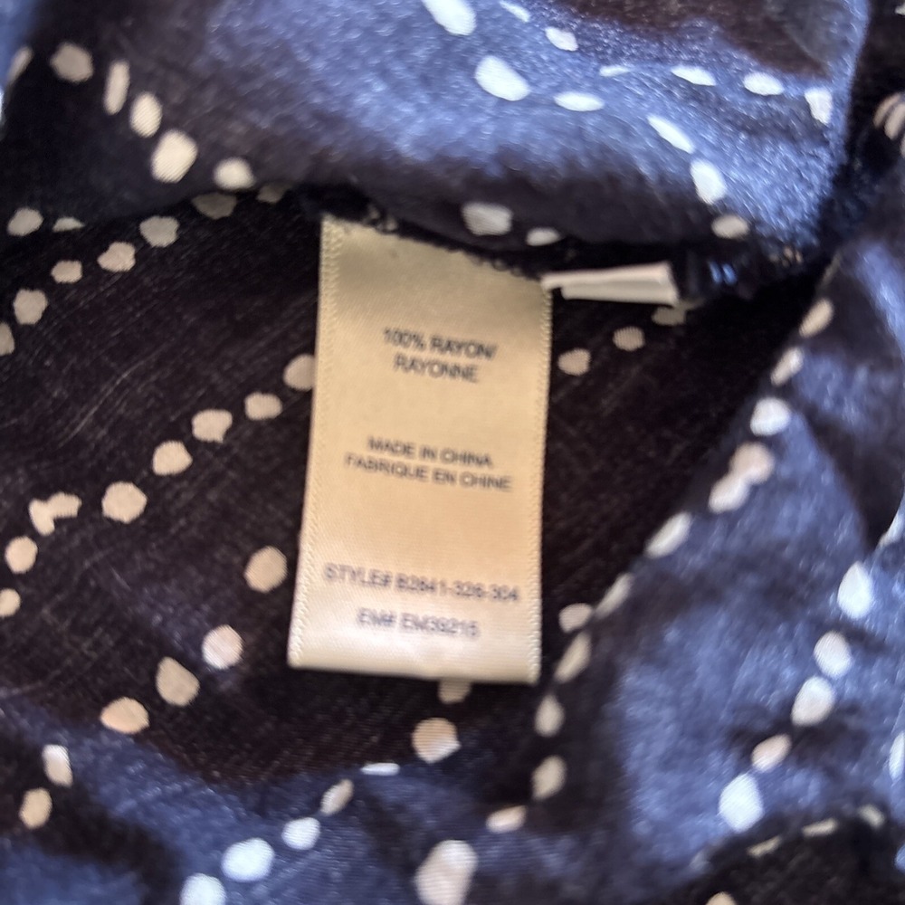 Bella Dahl Women Navy Blue Polka Dot Sleeveless Blouse L - Picture 6 of 6
